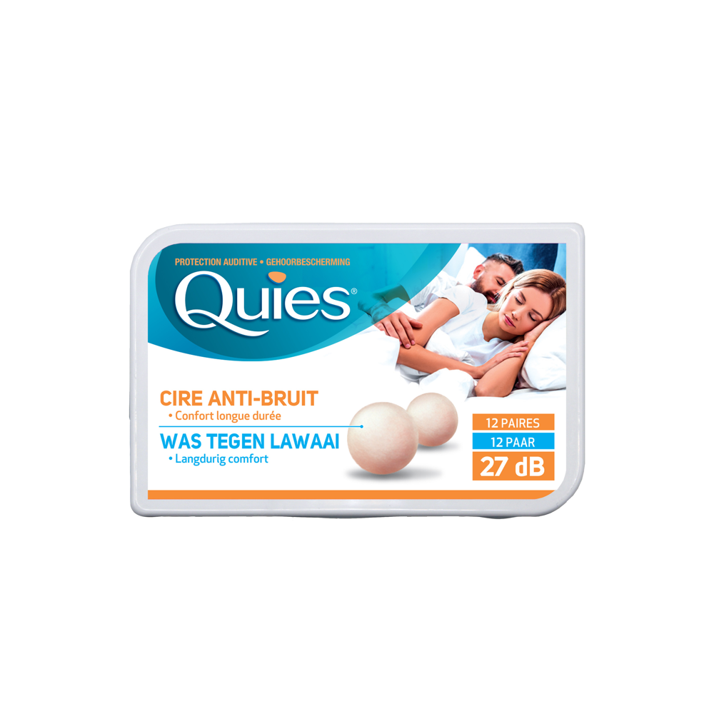 Quies protections auditives en cire naturelle - boite de 12 paires