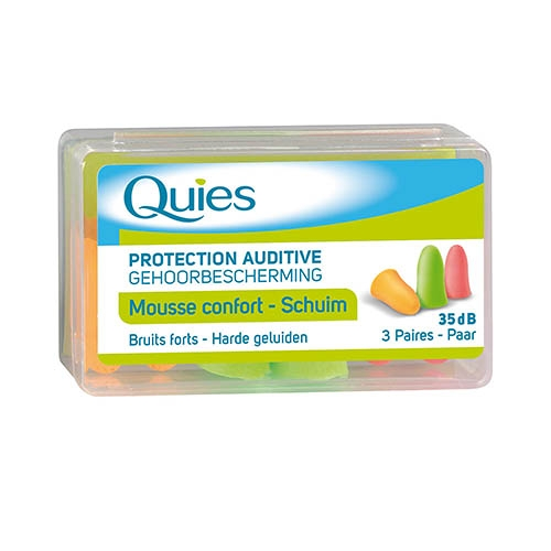 Protections auditives en mousse fluo - boite de 3 paires