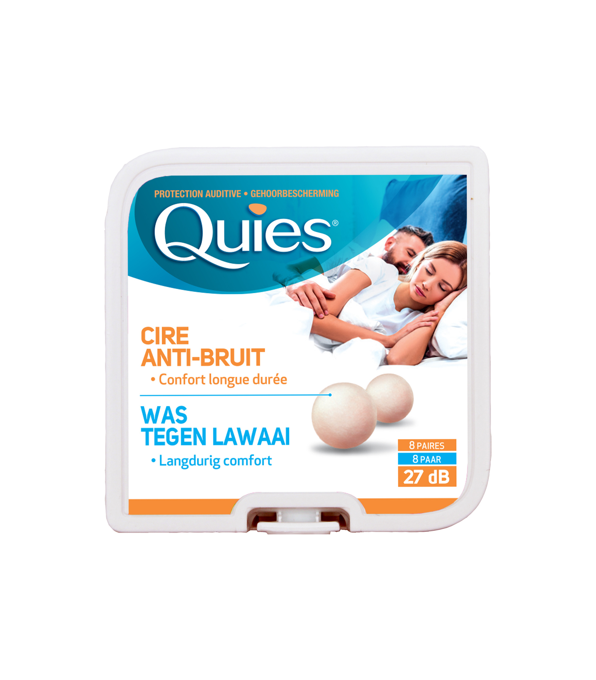 Protections auditives en cire naturelle - boite de 8 paires