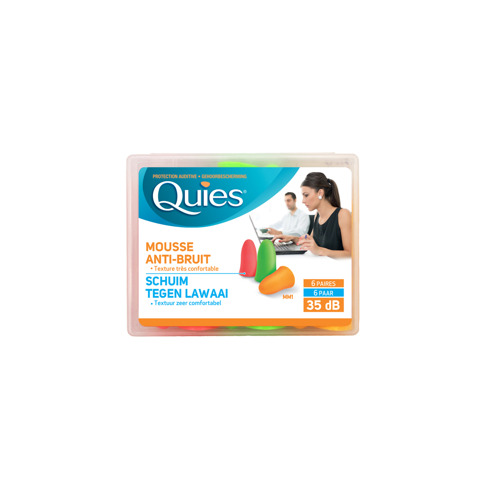 Protections auditives en mousse fluo - boite de 6 paires