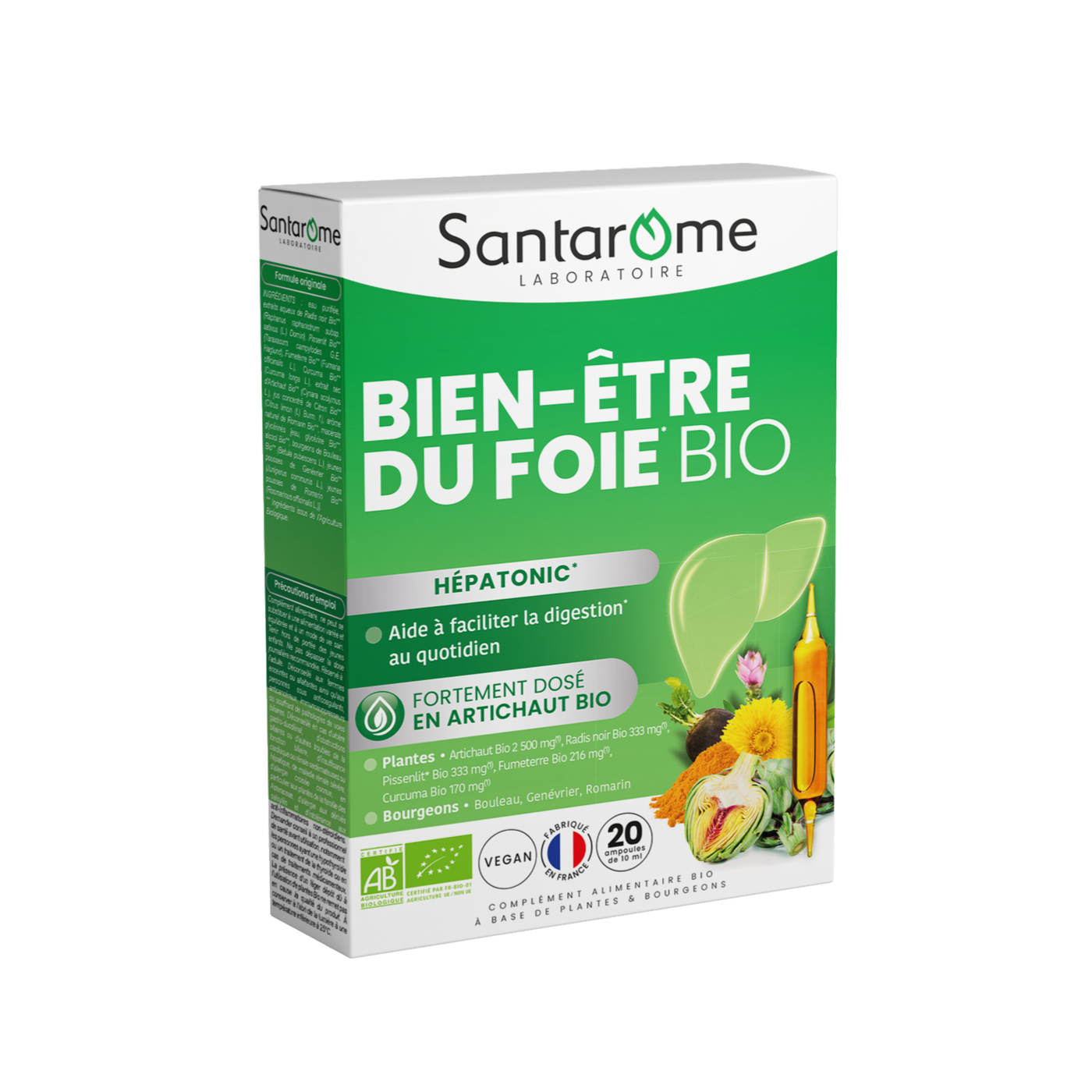 Bien-être du foie bio 20 ampoules de 10ml