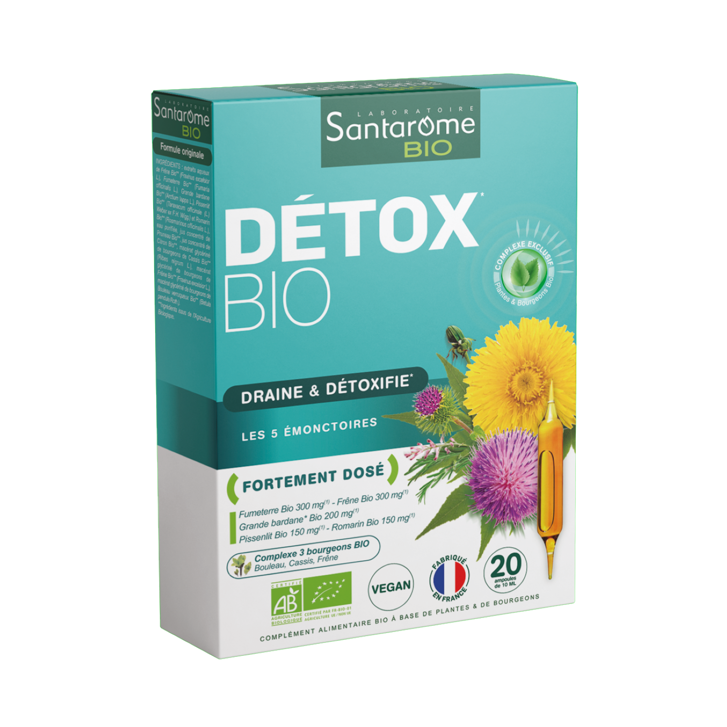 Détox bio 20 ampoules de 10ml