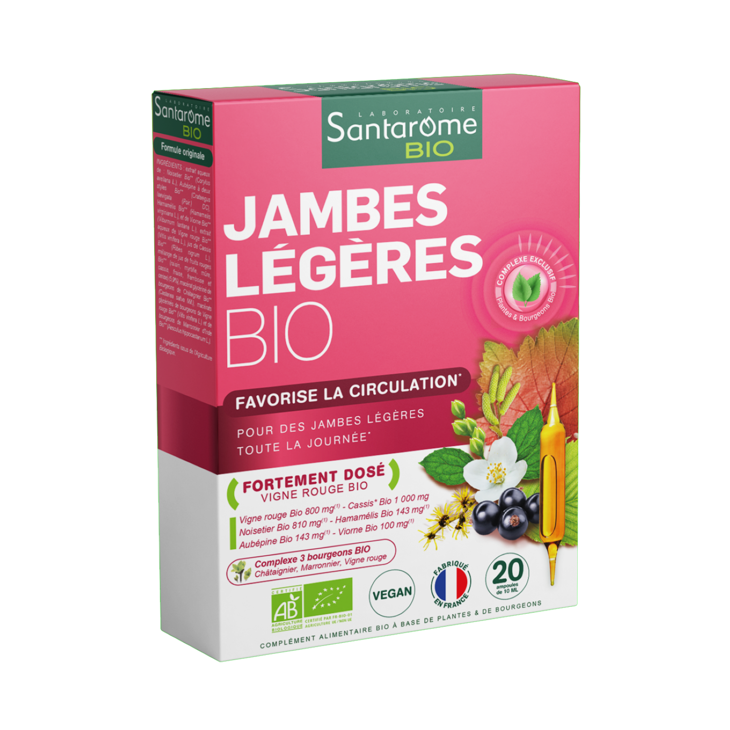 Jambes légères bio 20 ampoules de 10ml