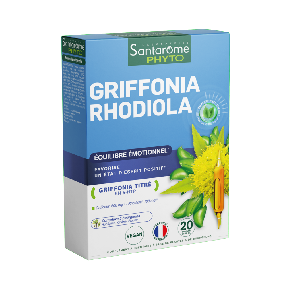 Griffonia rhodiola Equilibre de l'humeur 20 ampoules de 10ml
