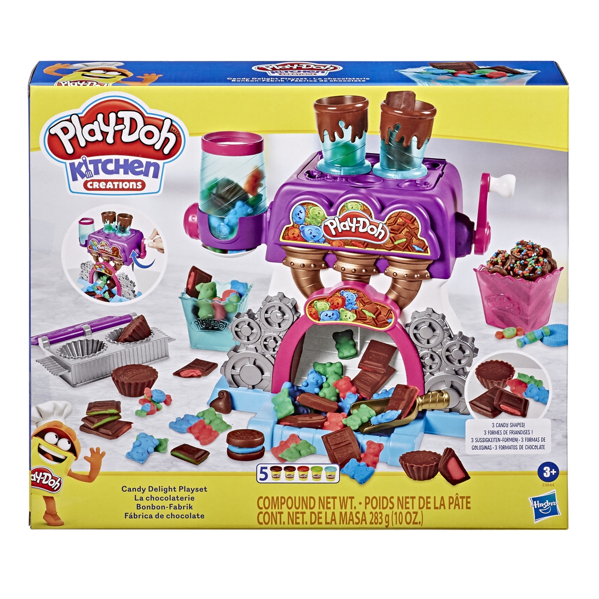 Play-Doh Kitchen , La chocolaterie avec 5 couleurs de pâte à modeler