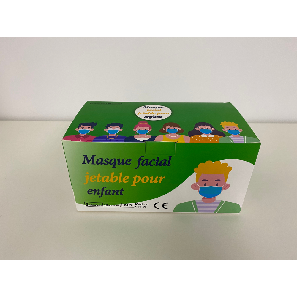 Masque chirurgical jetable pour enfants 50 pièces