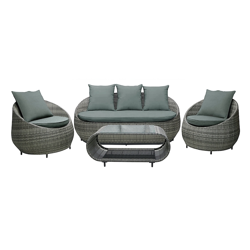 Salon bas de jardin imitation résine tressée