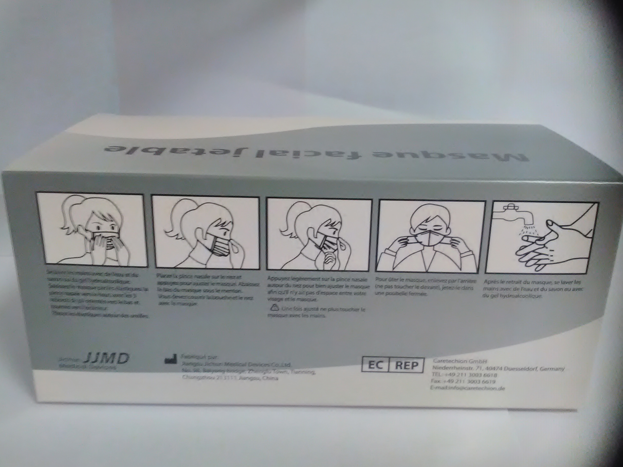 Masque chirurgical noir jetable pour adultes 50 pièces