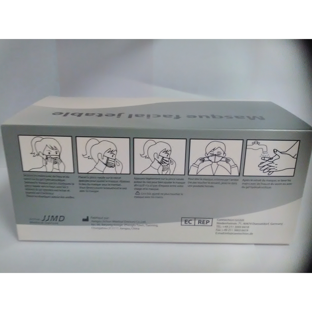 Masque chirurgical noir jetable pour adultes 50 pièces