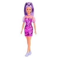 BARBIE - BARBIE FASHIONISTA ROBE VIOLETTE - Poupée mannequin - Dès 3 ans