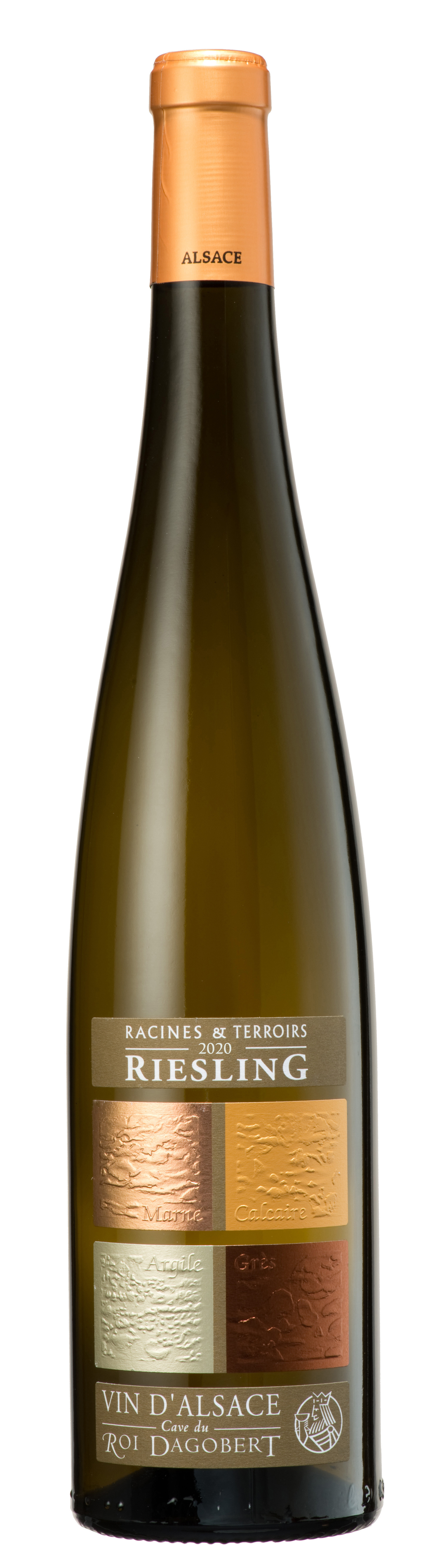 Cave du Roi Dagobert Racines et Terroirs, 2020 - Alsace Riesling AOP - Blanc Sec - 75 cl