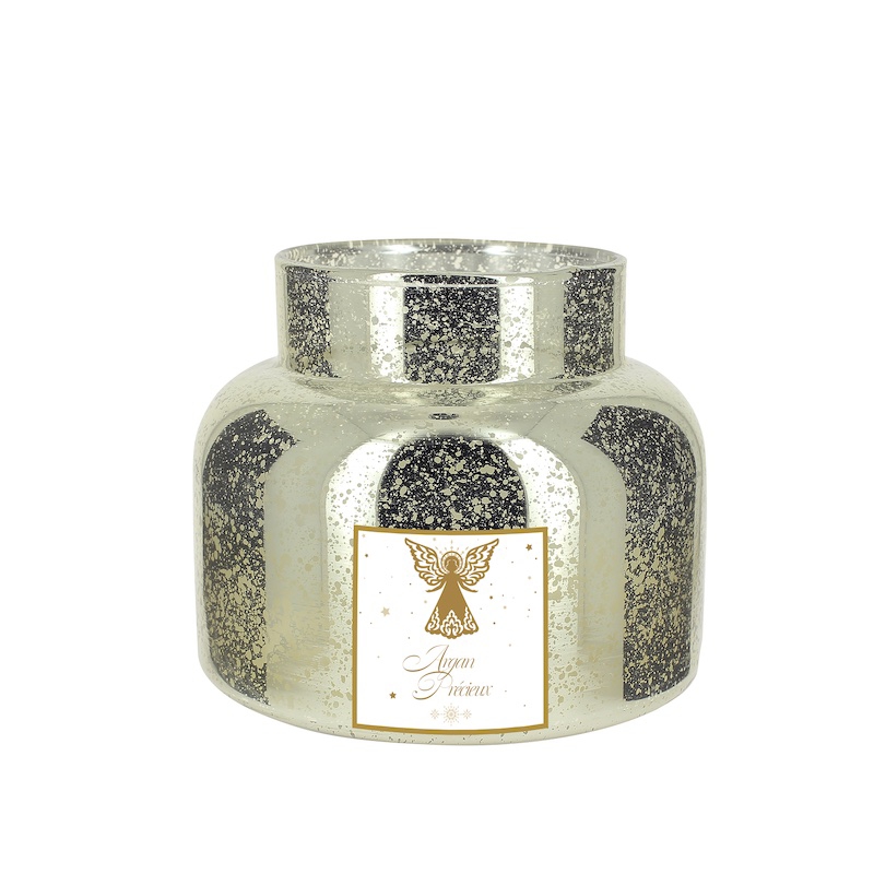 Bonbonnière or baroque rempli de bougie parfumée Argan Précieux