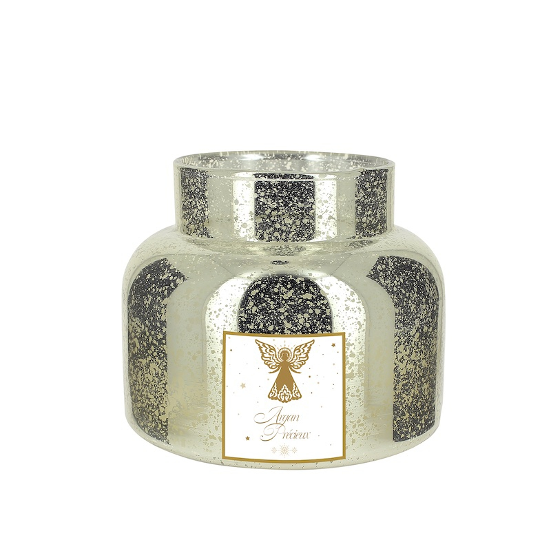 Bonbonnière or baroque rempli de bougie parfumée Argan Précieux