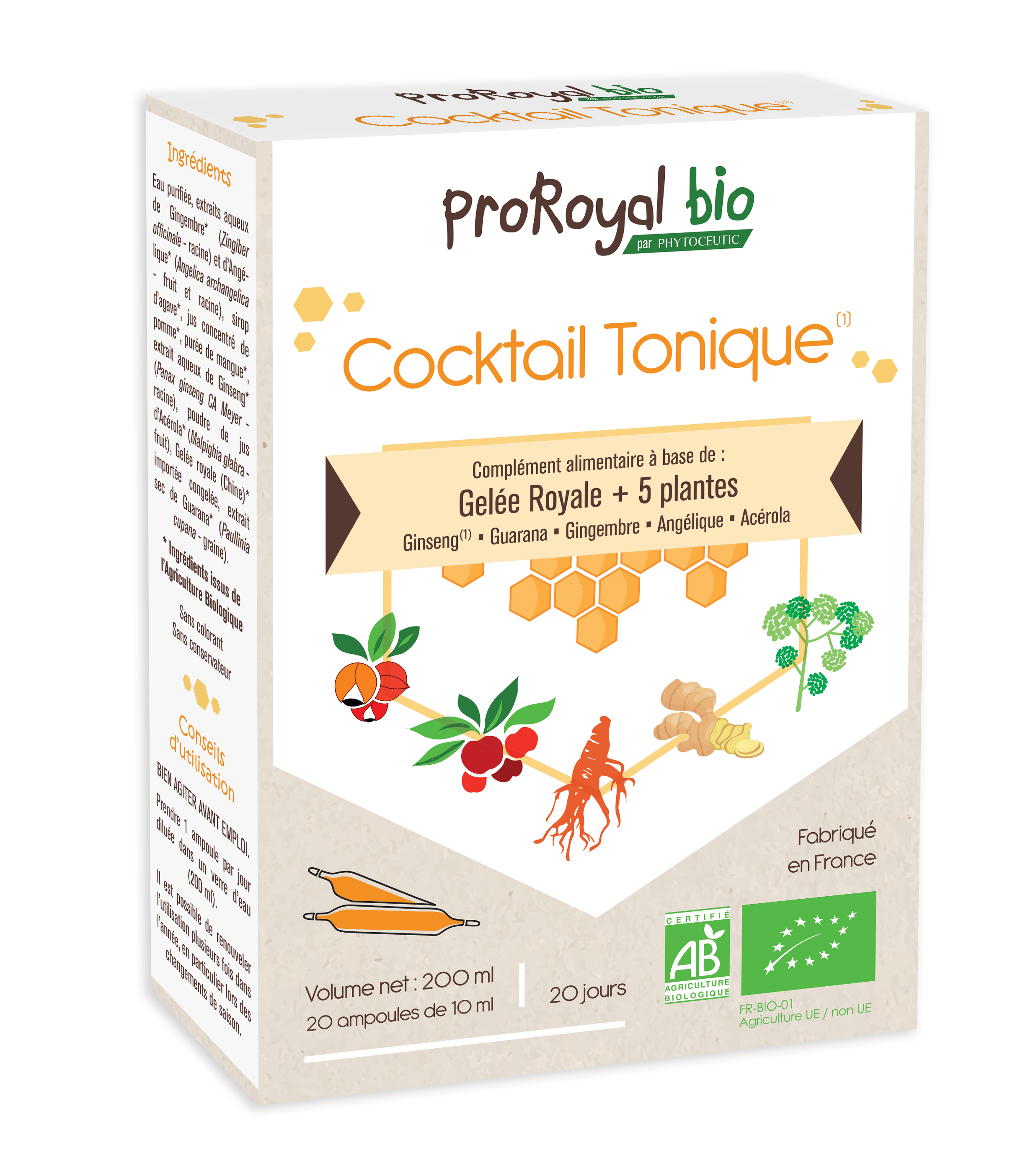 Cocktail tonique proroyal Bio 20 amp x 10 ml