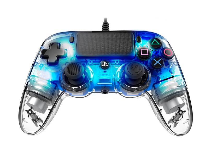 Manette filaire officielle PS4 clear blue (PS4)