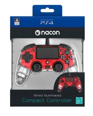 Manette filaire officielle PS4 clear red (PS4)