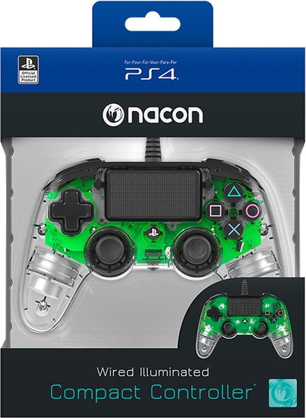 Manette filaire officielle PS4 clear green (PS4)