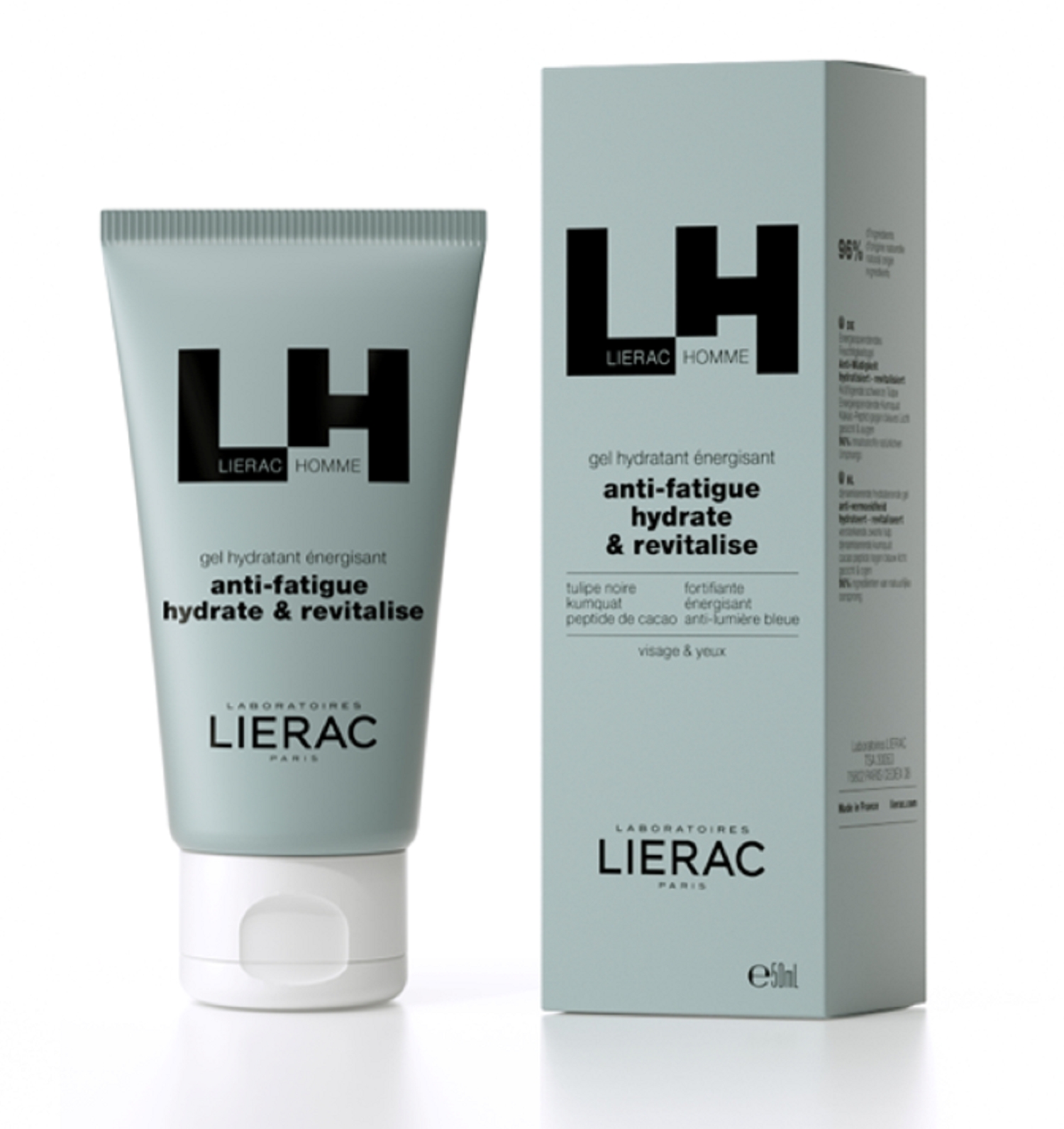 Gel Soin Homme Hydratant Energisant Anti fatigue Lierac Le Tube De 50ml