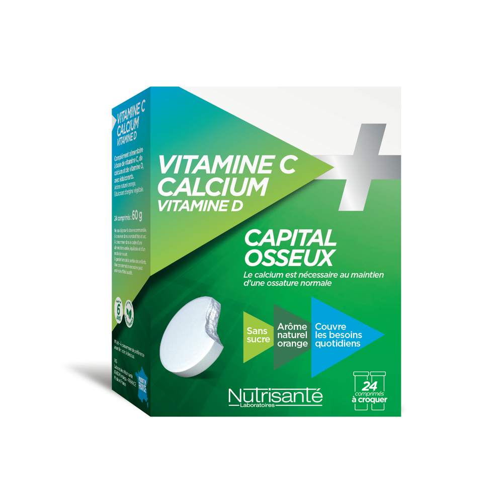 Vitamine C Calcium vitamine D 24 comprimés