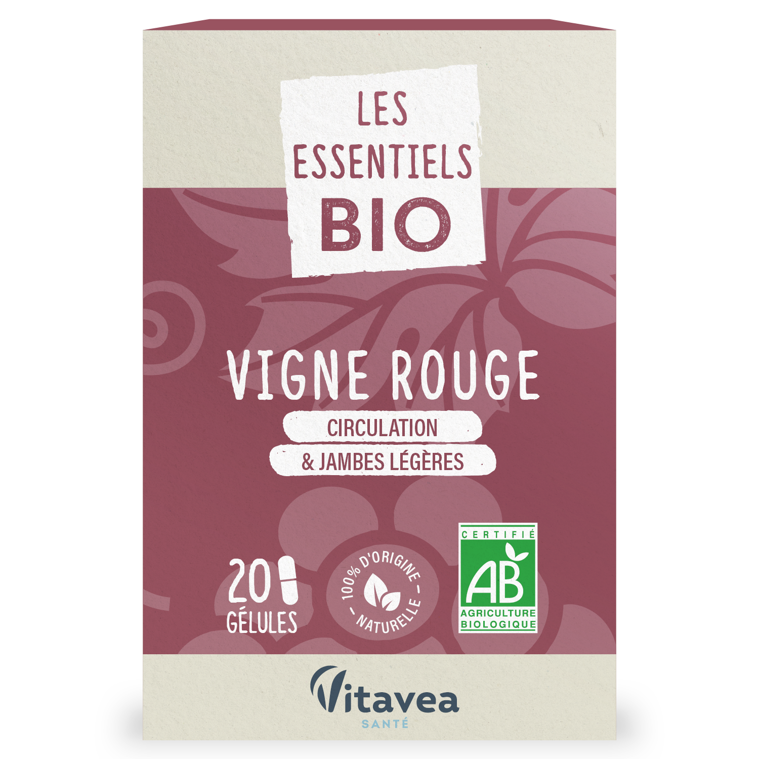 Nutri'Sentiels Vigne Rouge Bio 40 gélules