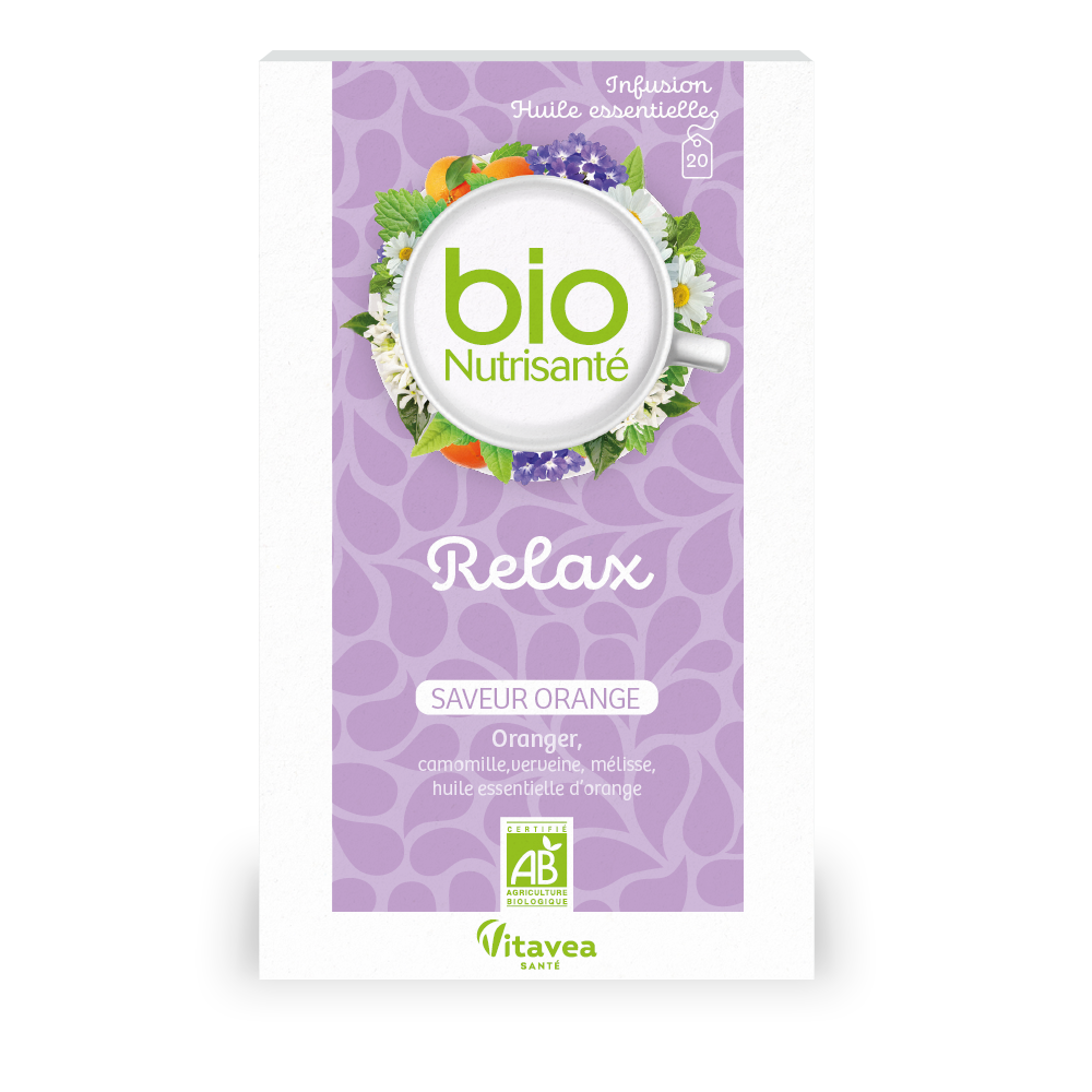 Infusion Bio Huile Essentielle Relax 20 Sachets