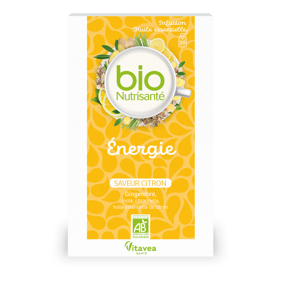 Infusion Bio Huile Essentielle Energie 20 Sachets