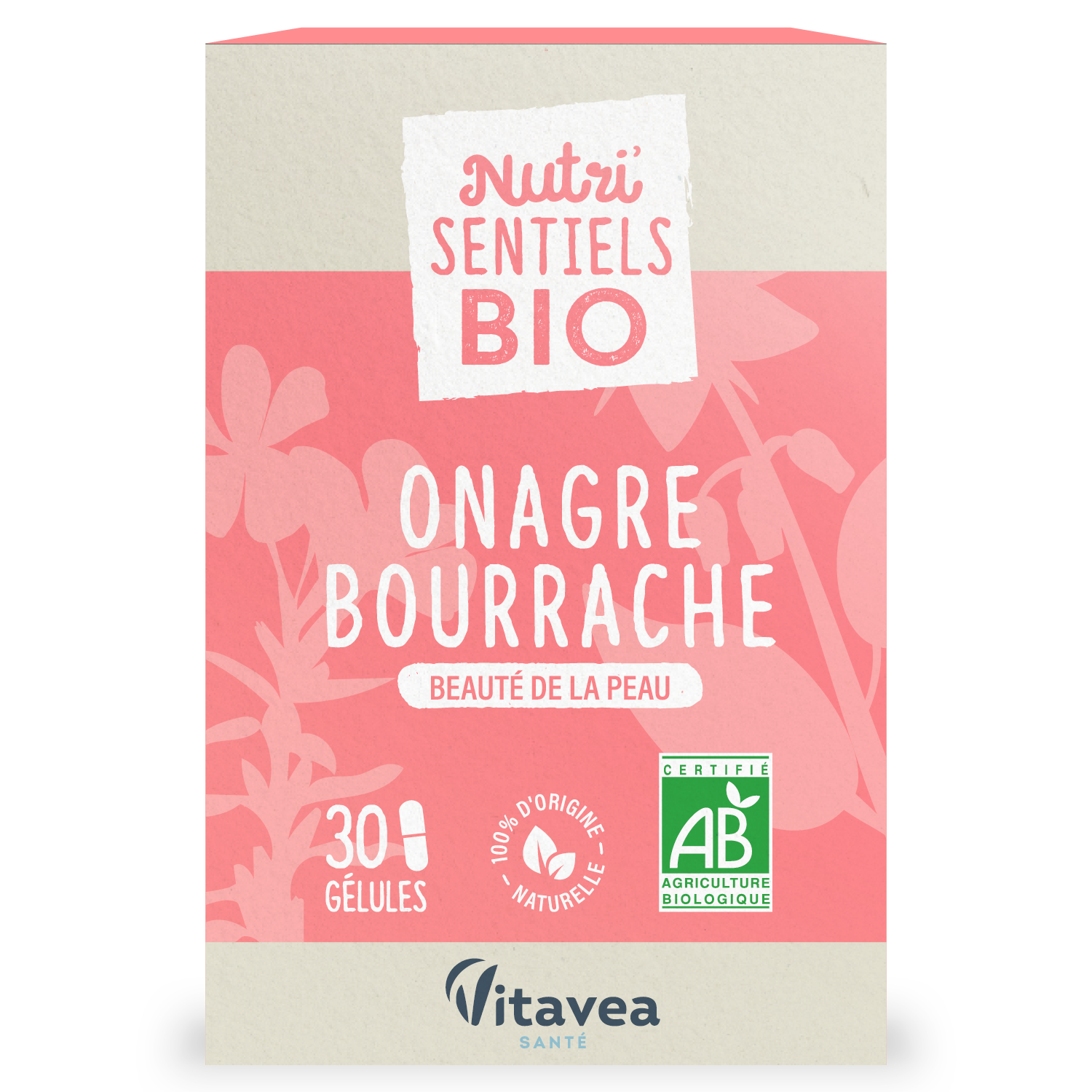 Nutri'sentiels Onagre Bourrache Bio 30 gélules