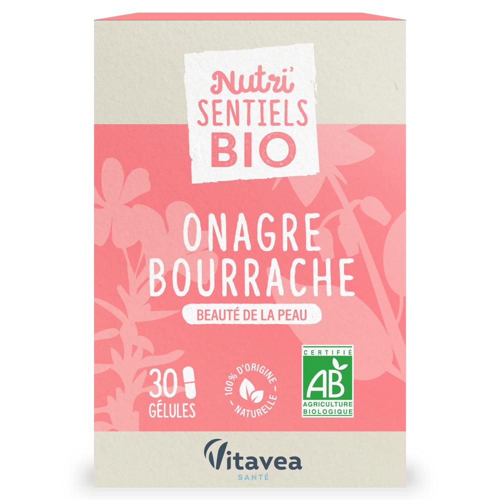 Nutri'sentiels Onagre Bourrache Bio 30 gélules