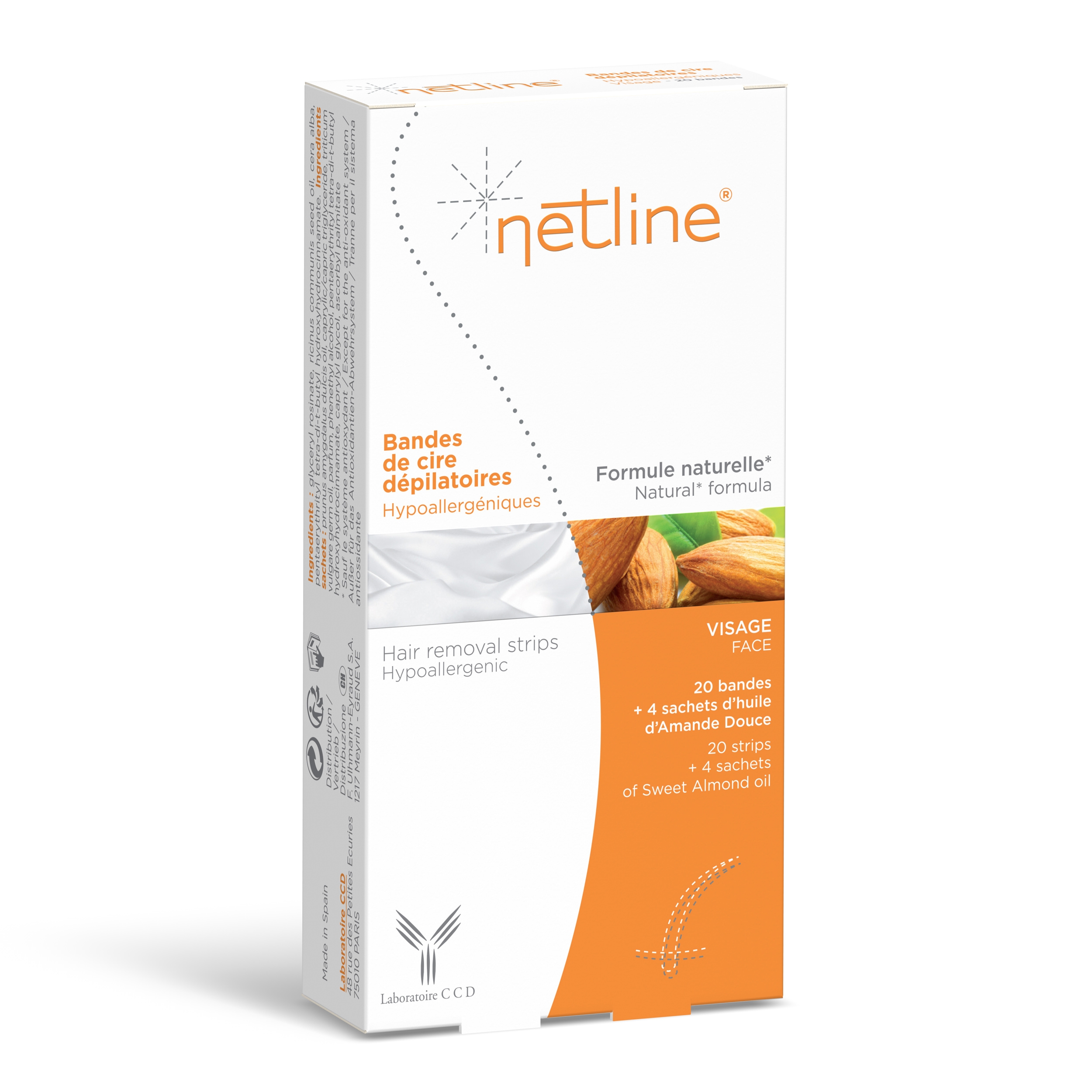 Netline bandes depilatoires visage