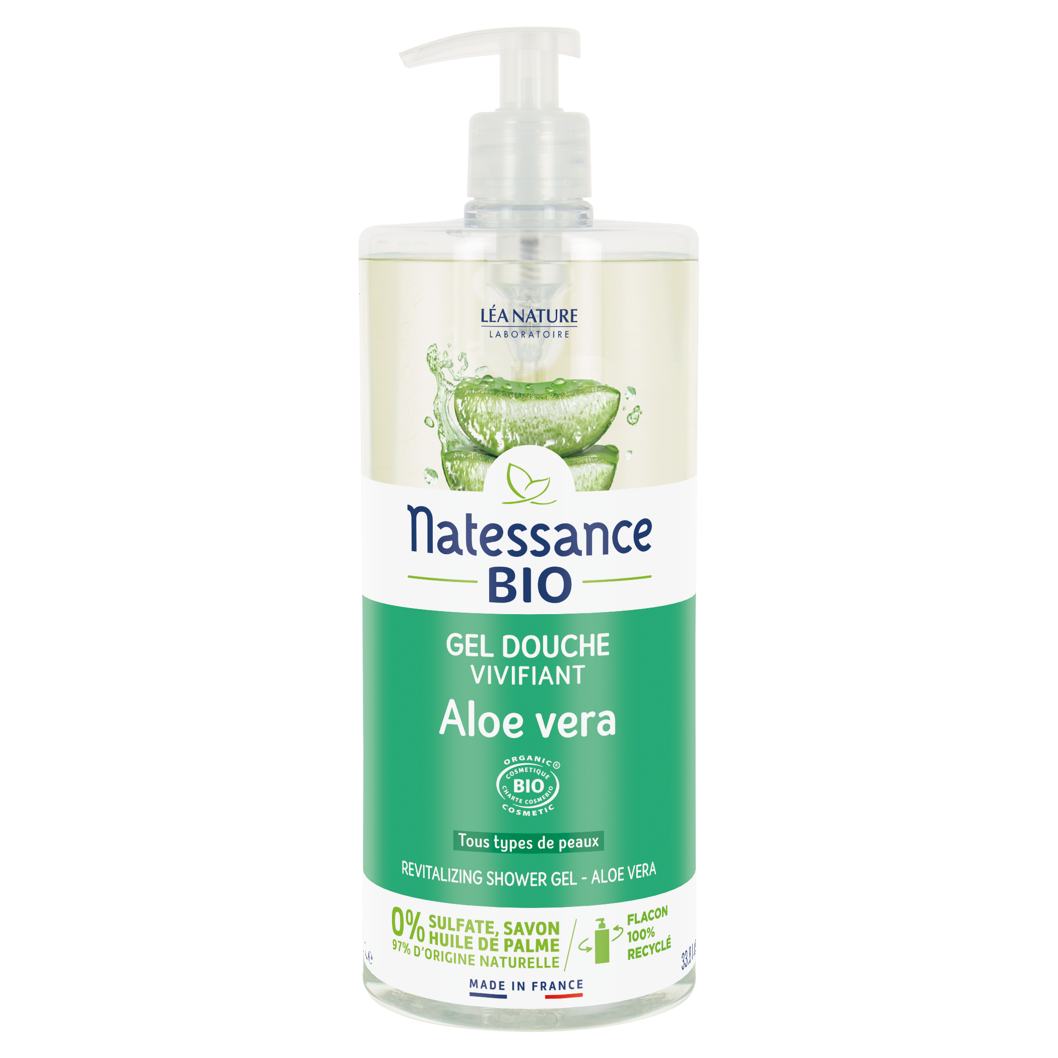 Gel douche Aloe Vera bio sans sulfate 1L