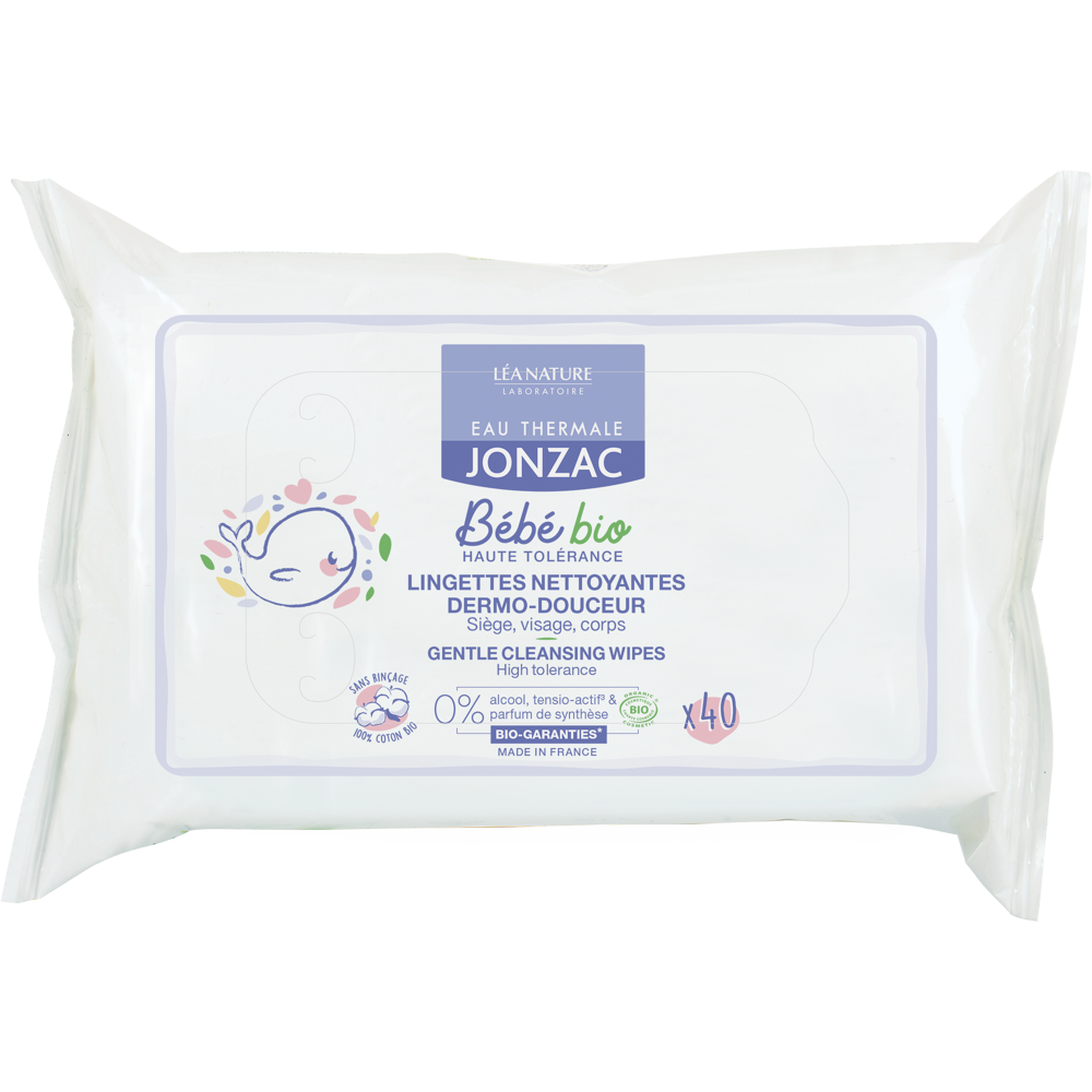 Lingettes nettoyantes bébé dermo-douceur 40 lingettes