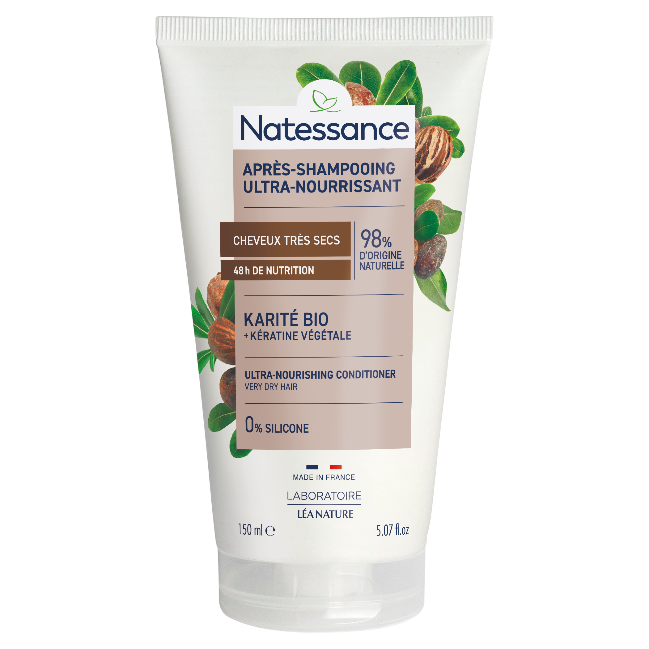 Après-shampoing baume ultra-riche karité et kératine végétale 150ml