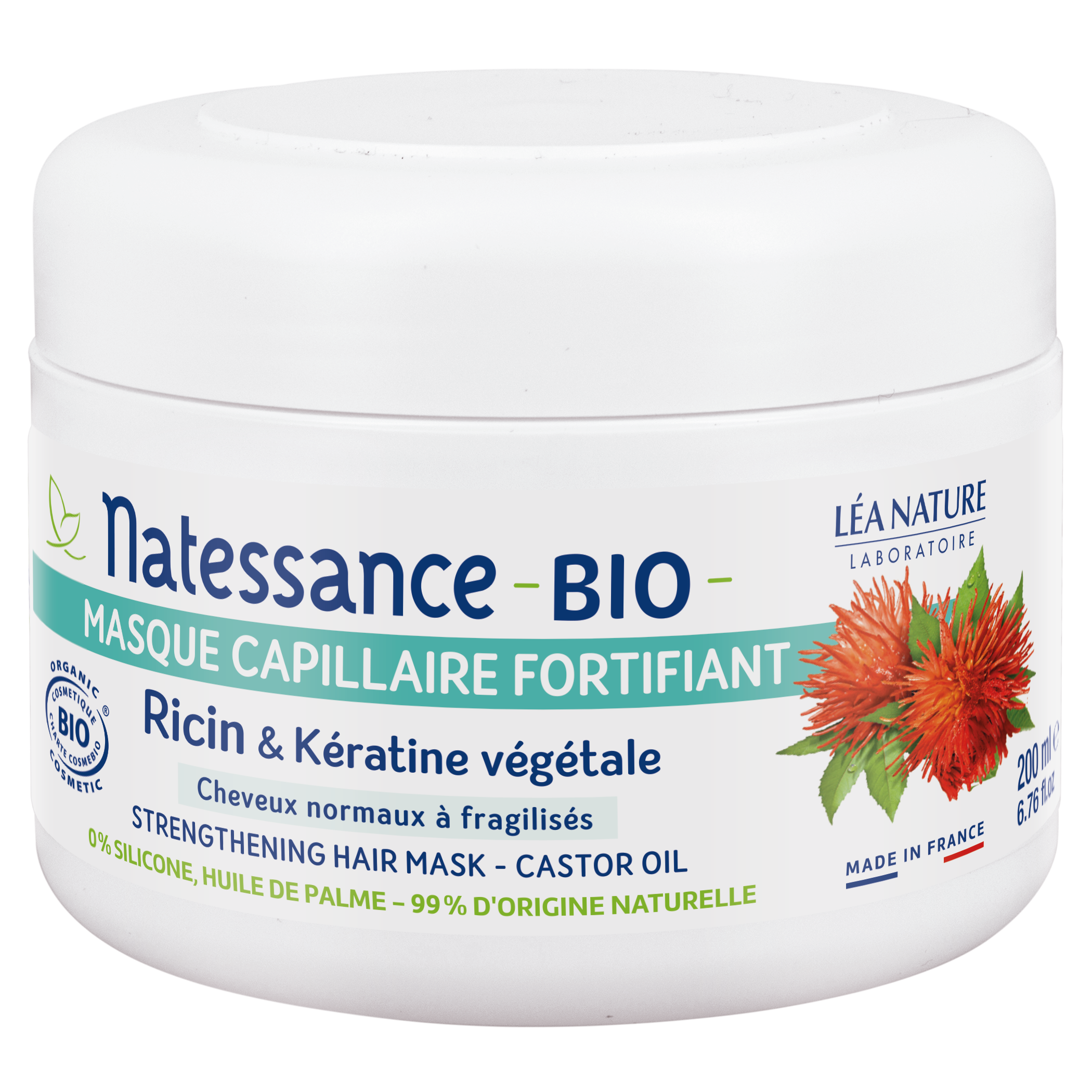 Masque Fortifiant Ricin Bio & Kératine Végétale 200ml