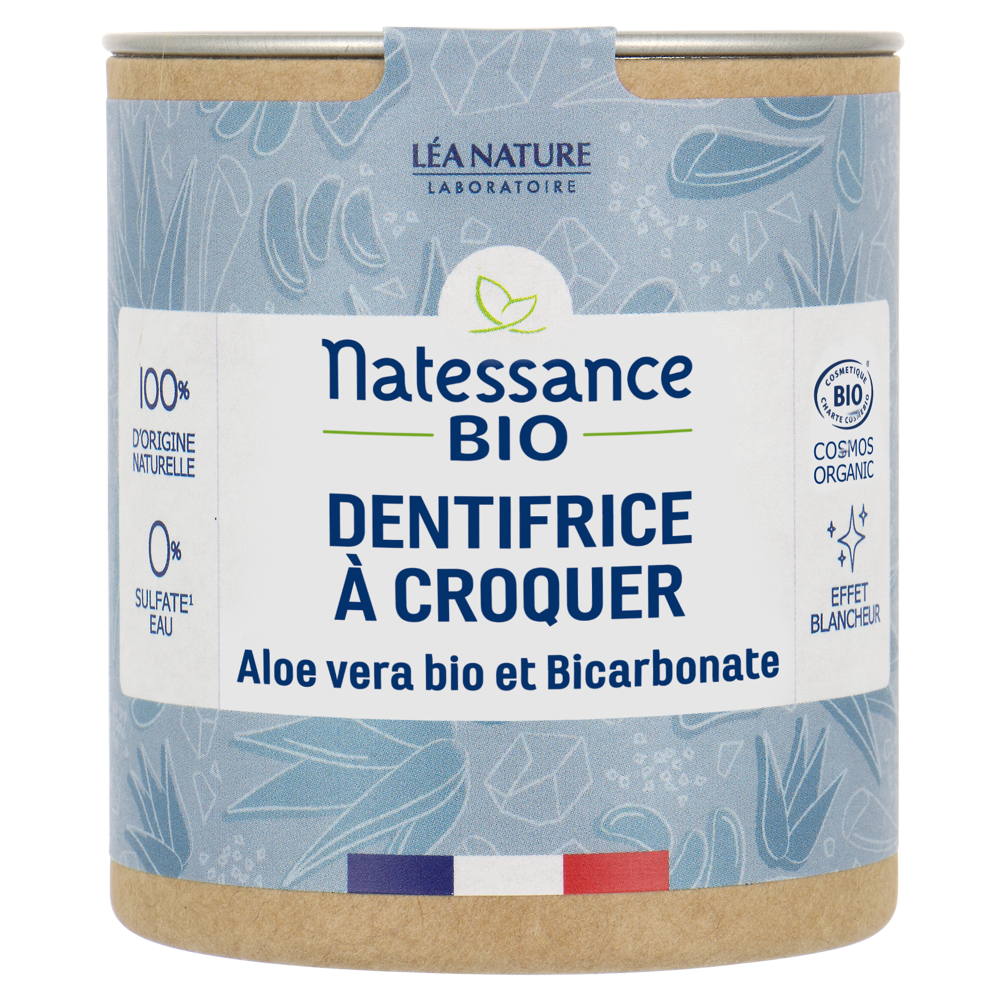 Dentifrice à croquer blancheur Aloe Vera bio 52g