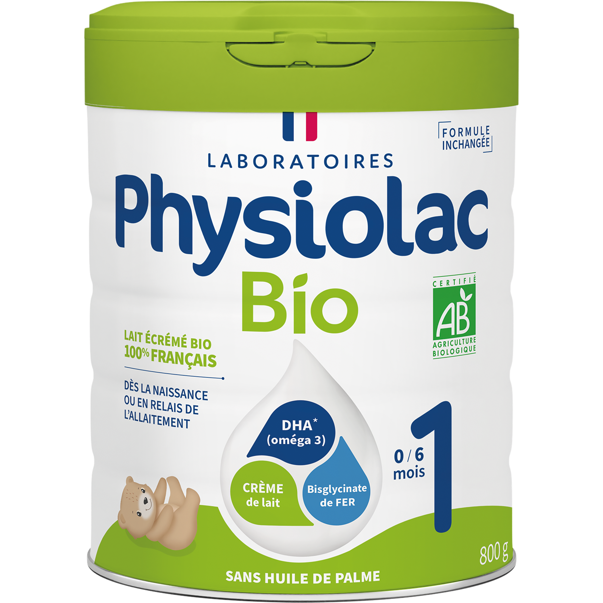 Lait infantile bio 1er âge 800g
