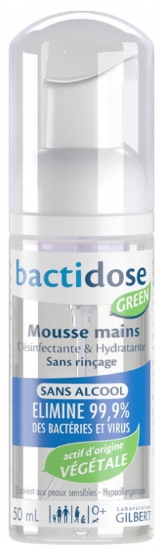 Bacti Green mousse désinfectante mains 50ml