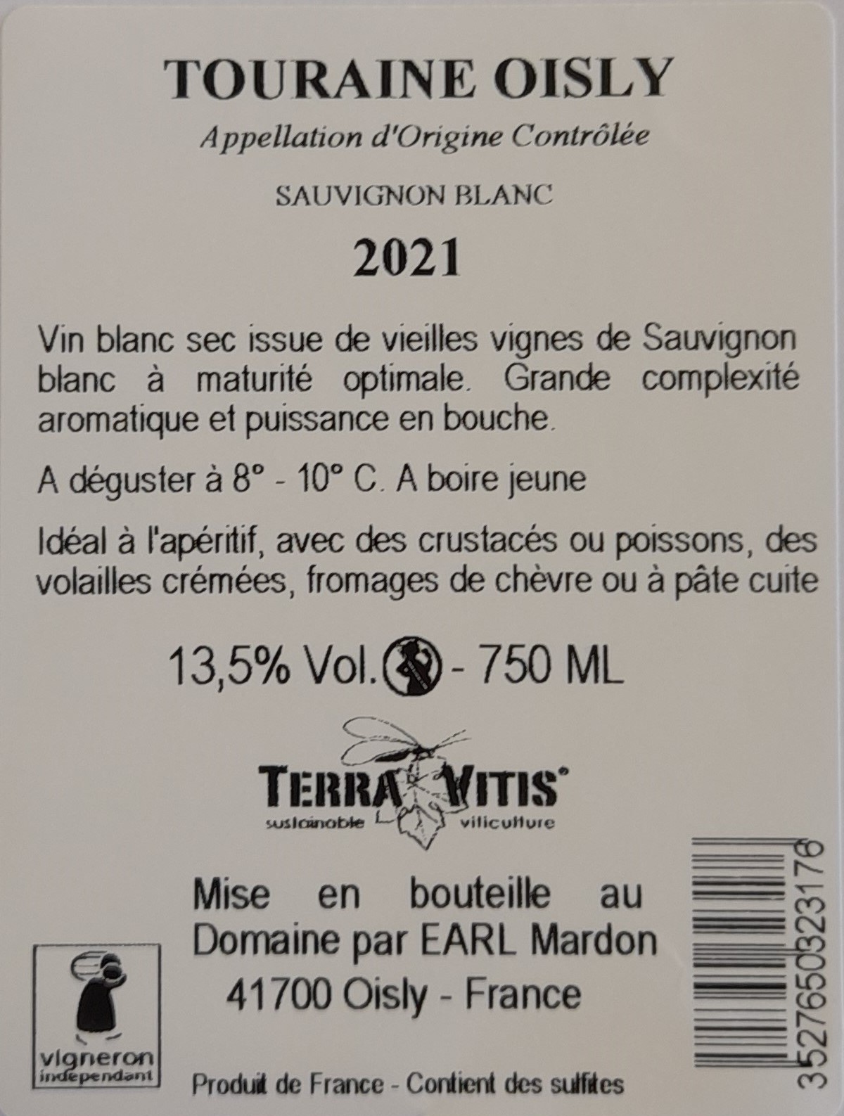 Domaine Guy Mardon, 2021 - Touraine AOP - Blanc Sec - 75 cl