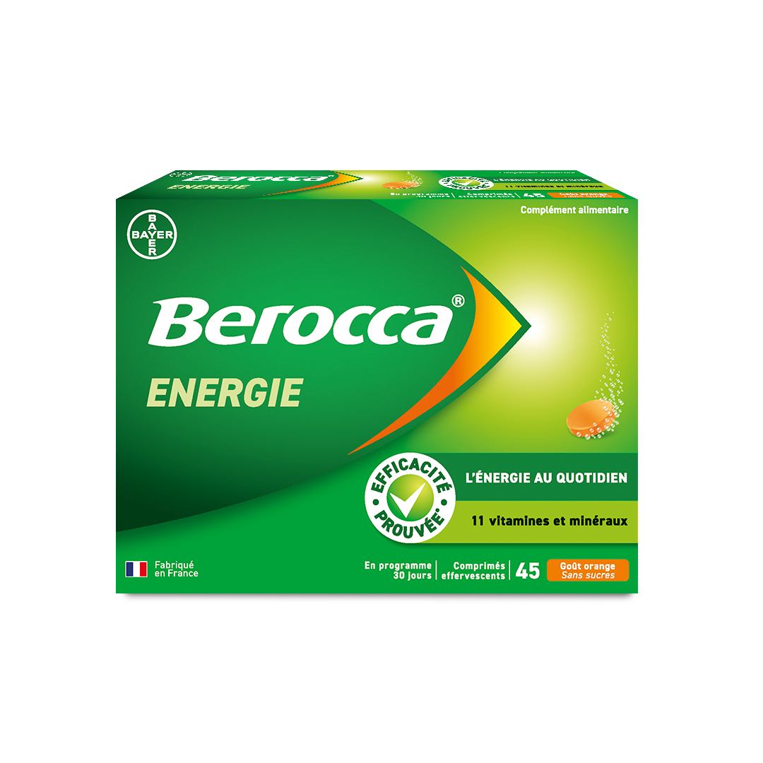 Berocca Energie Orange Vitamine B et C, Magnésium et Zinc 45 cps Effervescents