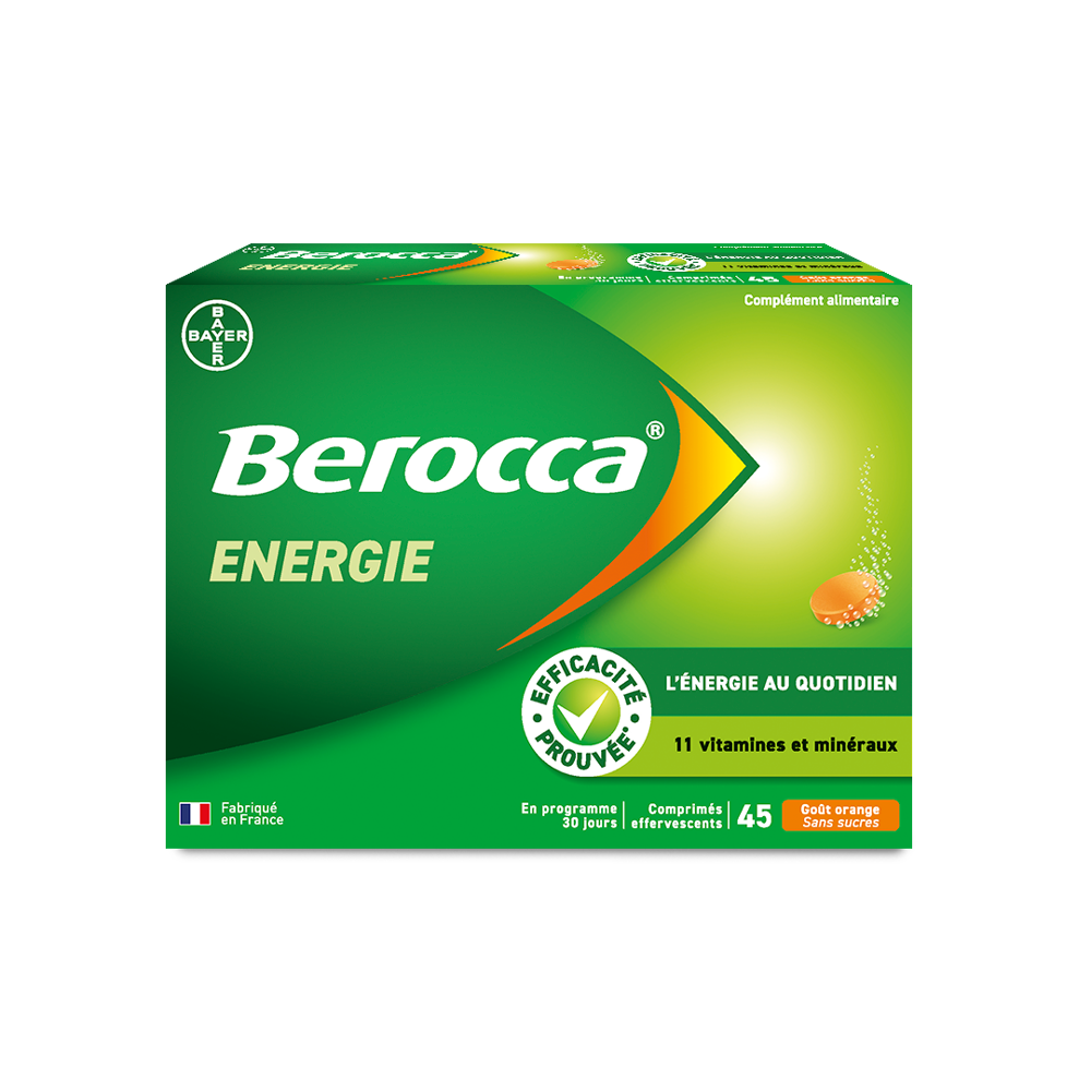Berocca Energie Orange Vitamine B et C, Magnésium et Zinc 45 cps Effervescents