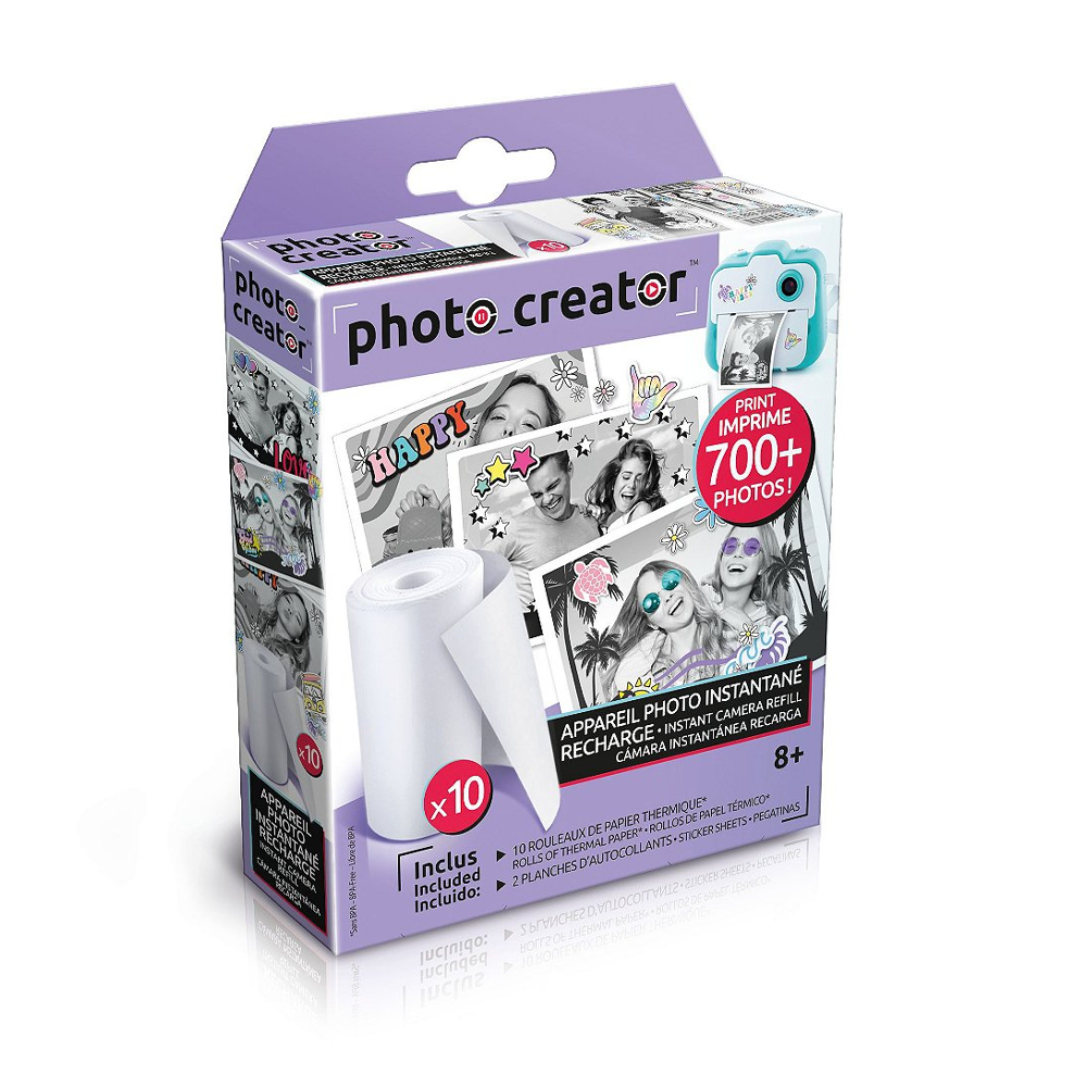 Appareil Photo Instantané - Recharge Avec 10 Rouleaux Et 2 Planches De Stickers