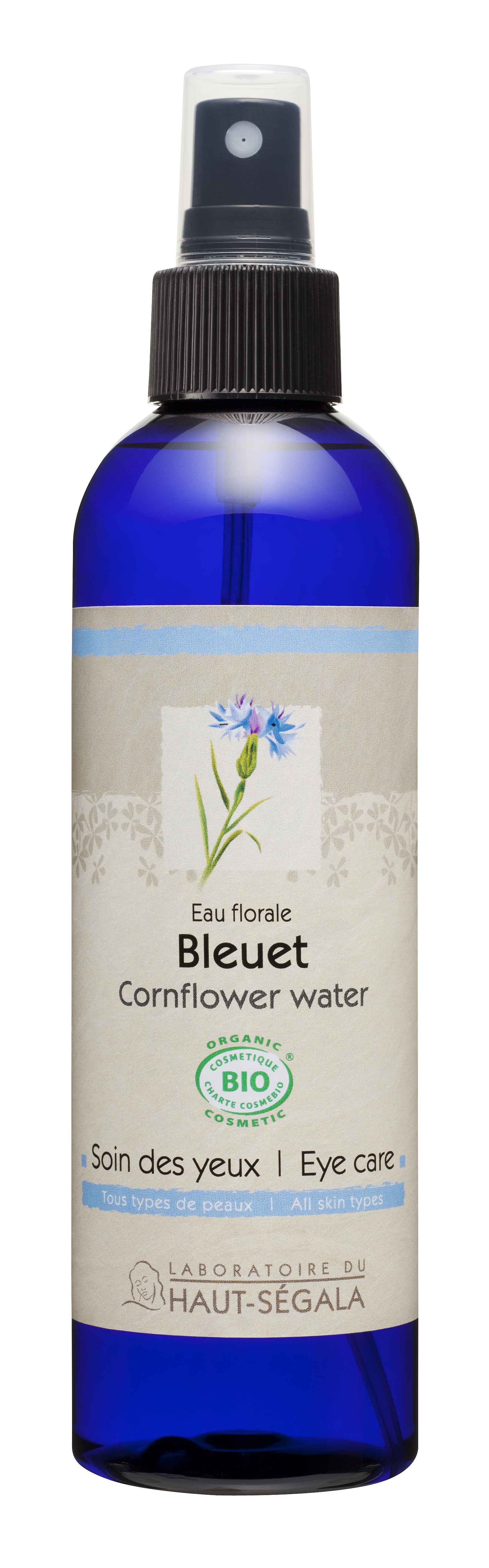 Eau florale biologique de bleuet 250 ml du Haut-Ségala