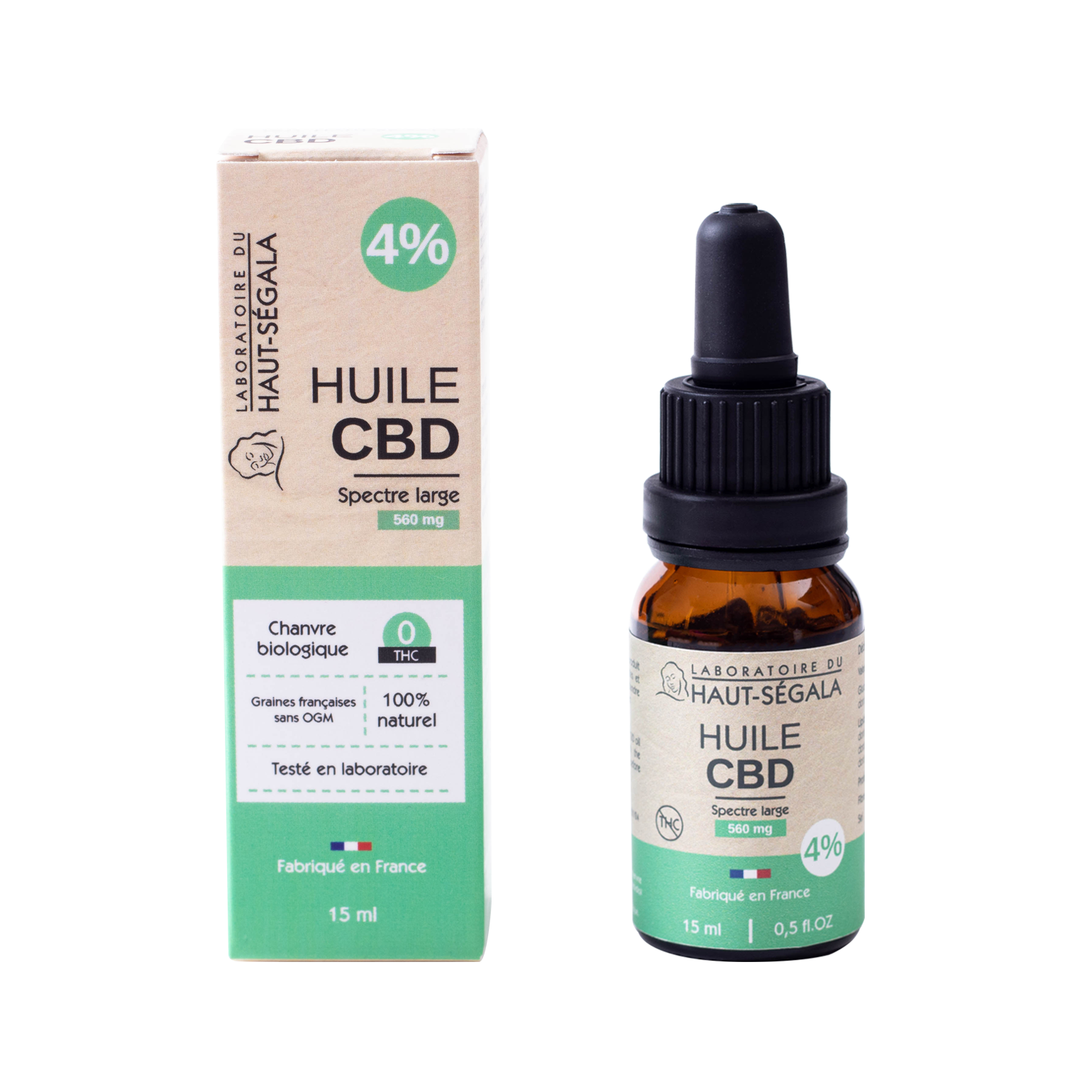 Huile CBD spectre large 4% naturelle