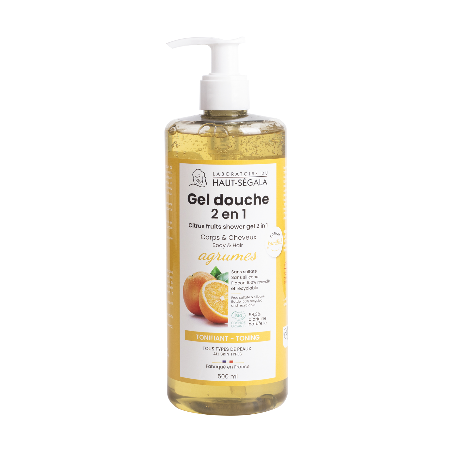 Gel Douche 2 En 1 Agrumes Biologique 500ml