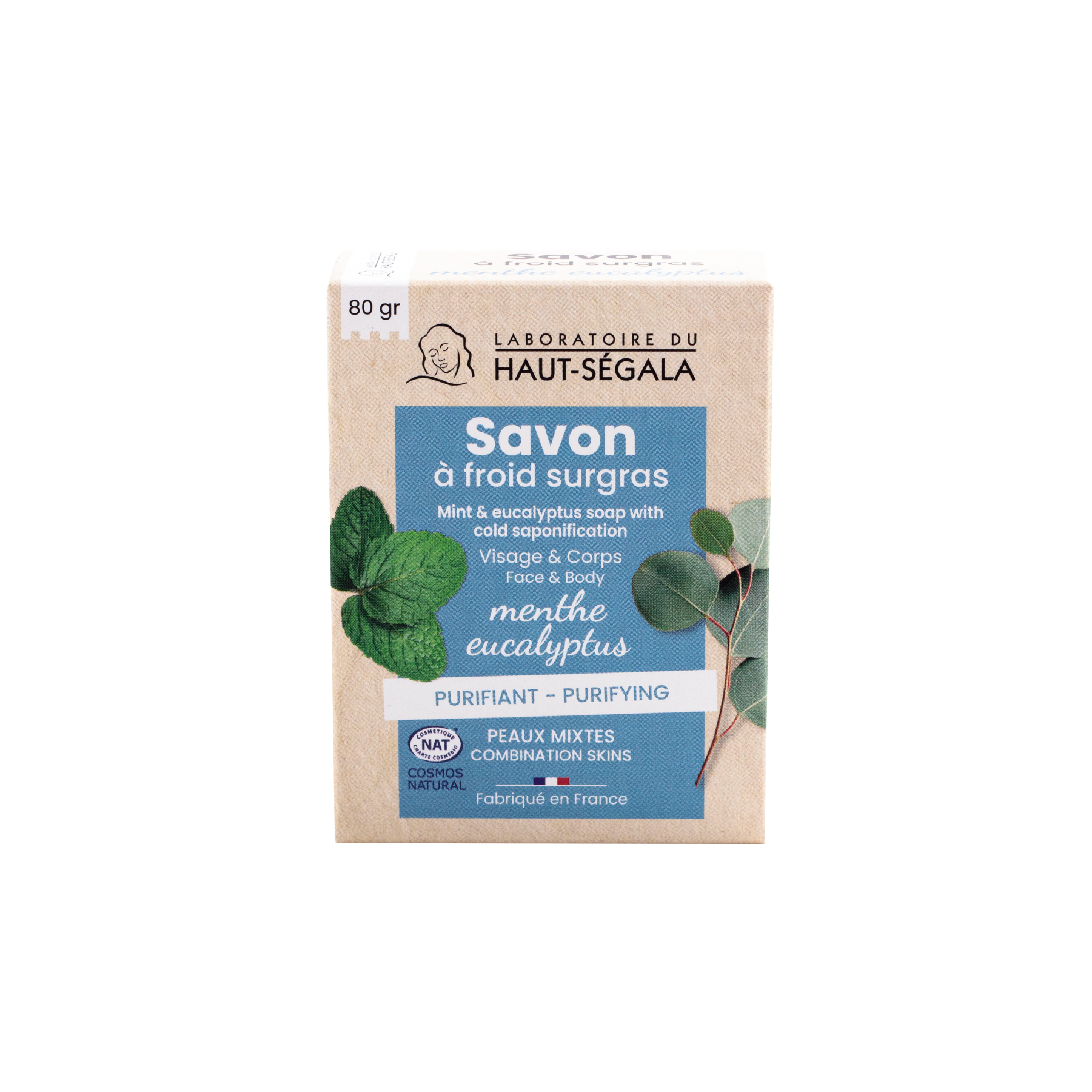 Savon A Froid Surgras Menthe-Eucalyptus Biologique 80g