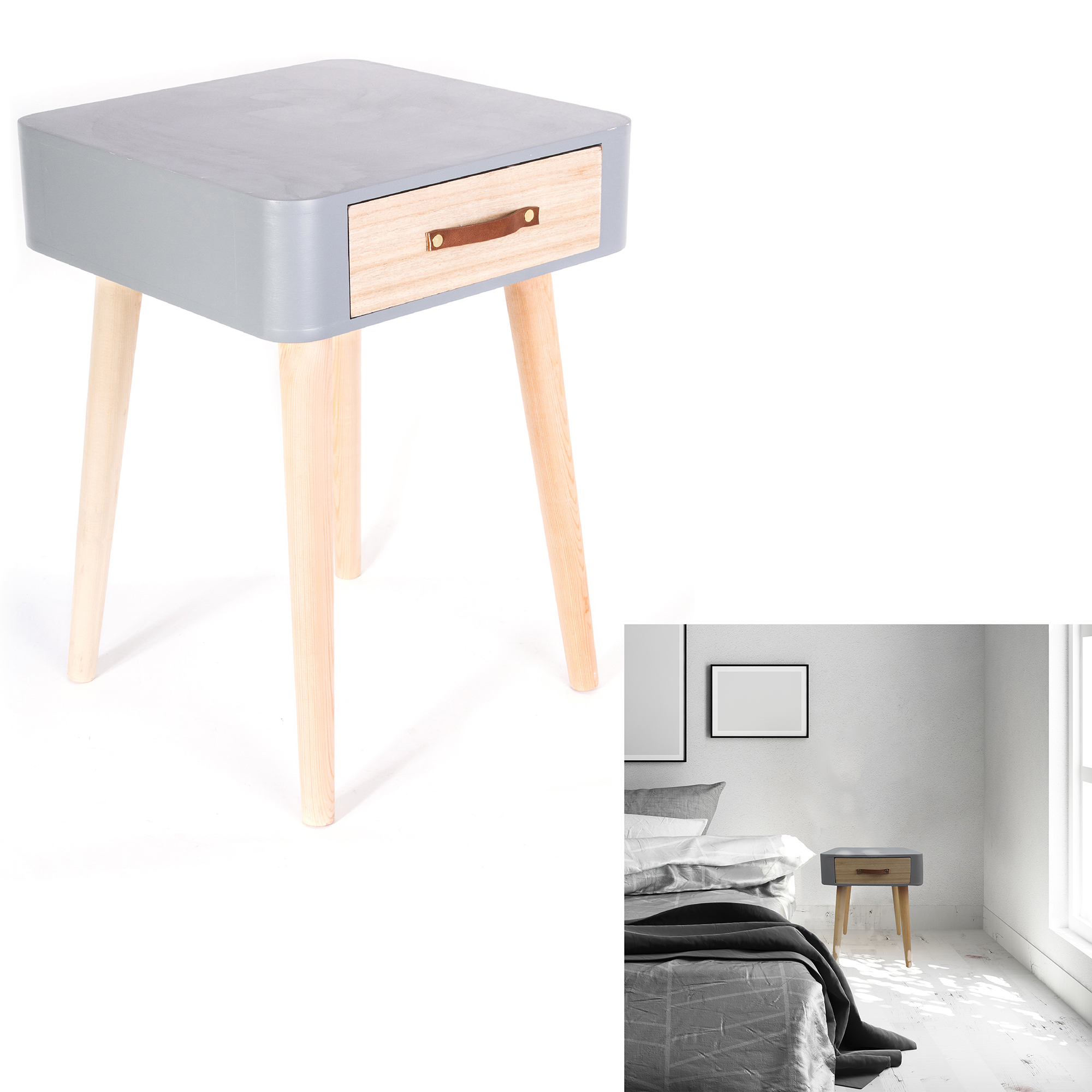 CHEVET 1 TIROIR EN BOIS M2