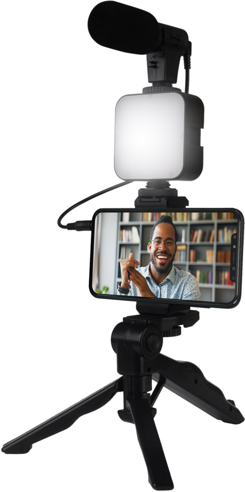 Kit Vlogging live stream avec trépied et microphone Noir Bigben