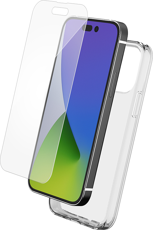 Pack Coque Souple Transparente et Protège-écran BigBen iPhone 14 Pro