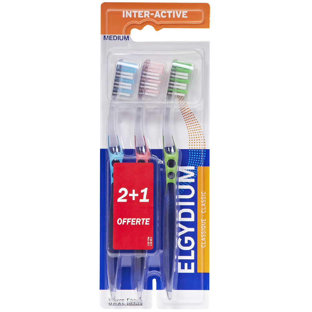 Brosse à dents Interactive médium trio dont 1 offerte