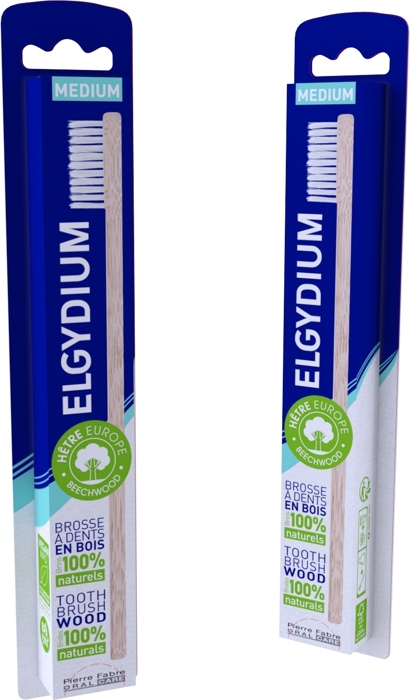 Elgydium Brosse à dents Bois Eco conçue medium