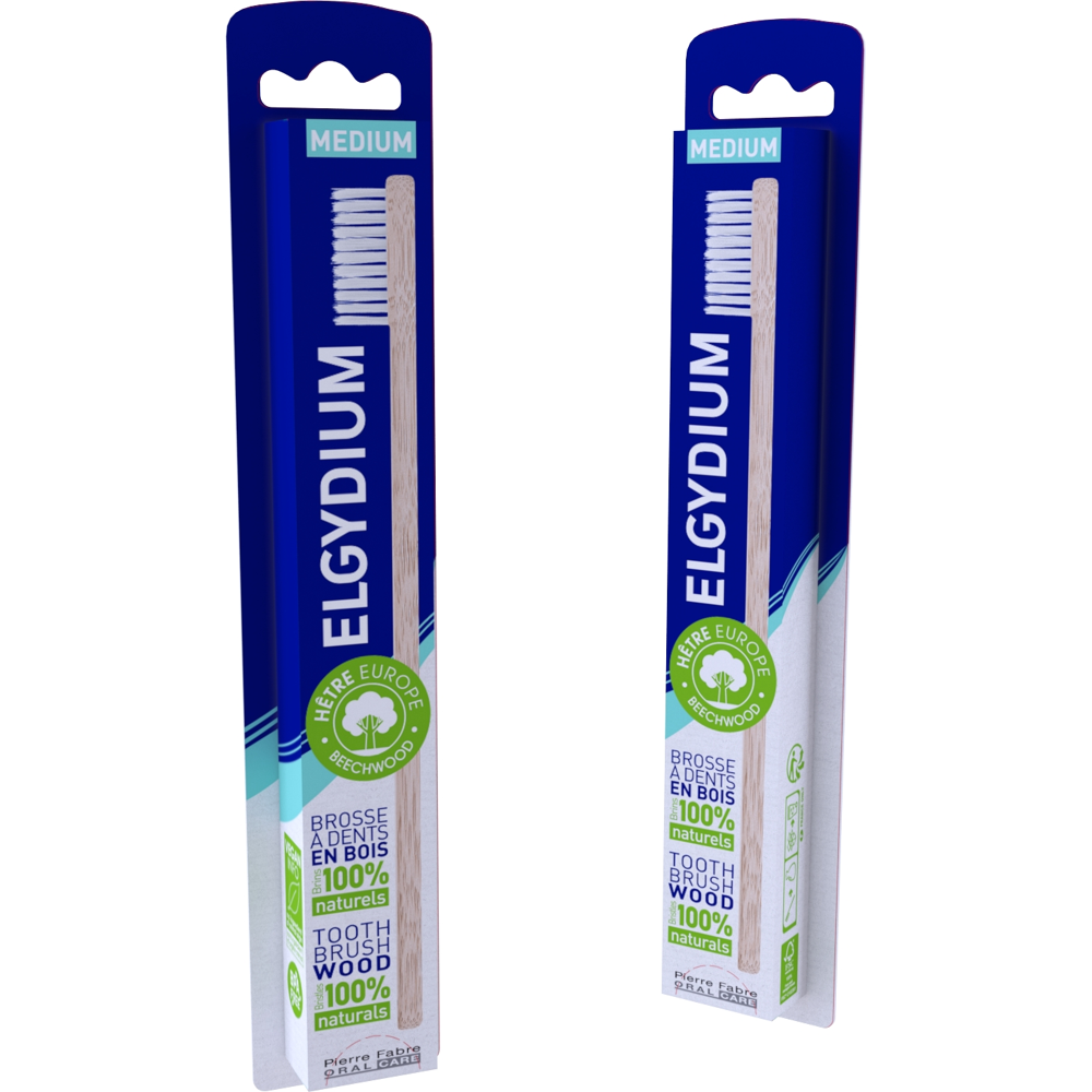 Elgydium Brosse à dents Bois Eco conçue medium
